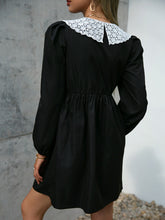 Vintage Peter Pan Kragen schwarzes Spitzenkleid